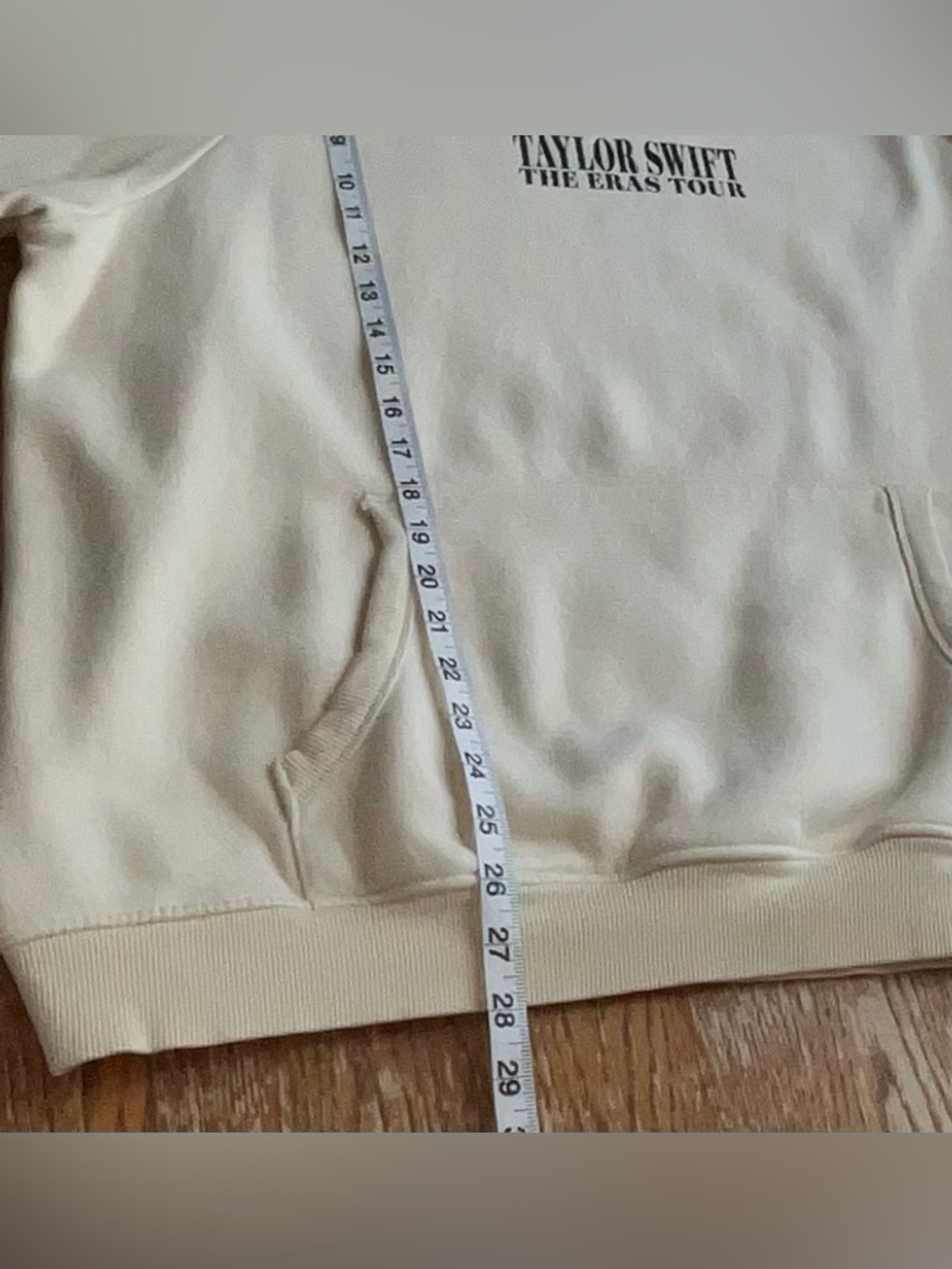 Taylor Swift Eras Tour Official Merch Cream Beige Hoodie Sweatshirt Size Large - Picture 5 of 5